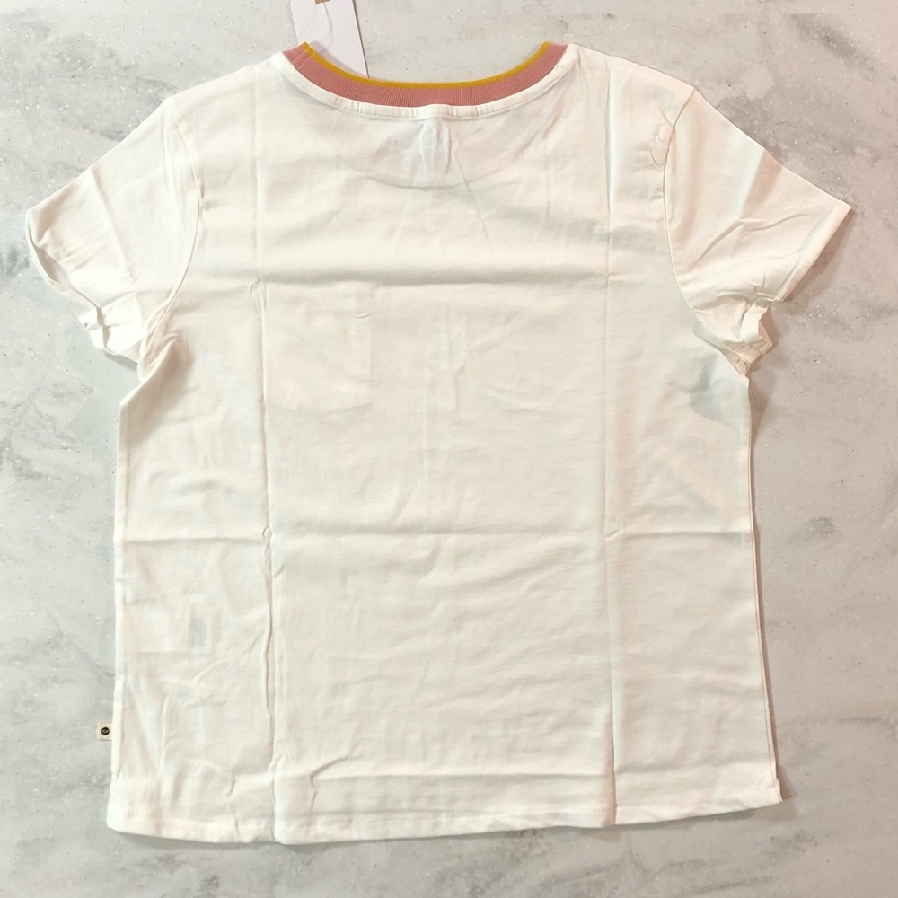 NWT Roxy White Broken Lines Ringer Tee - Picture 5 of 5